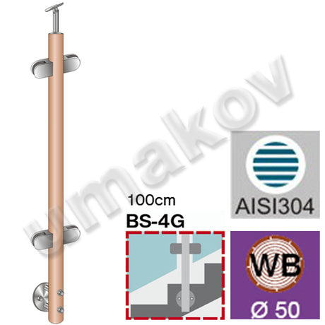 Stĺpik BUK, bočné kotvenie- obojstr.180°-na schody