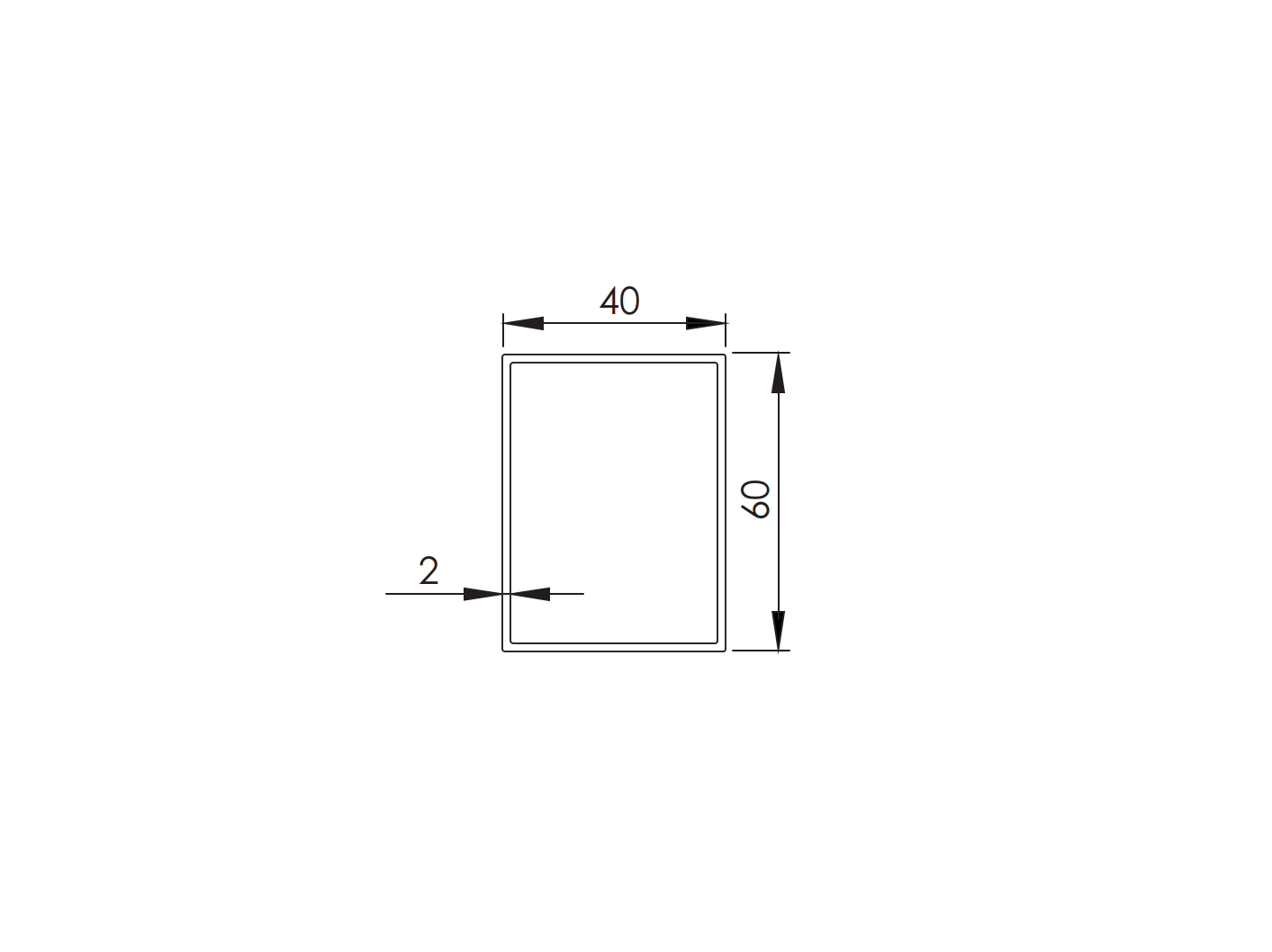 Profil pozinkovaný  JP 60 x 40 x 2 mm - 6000