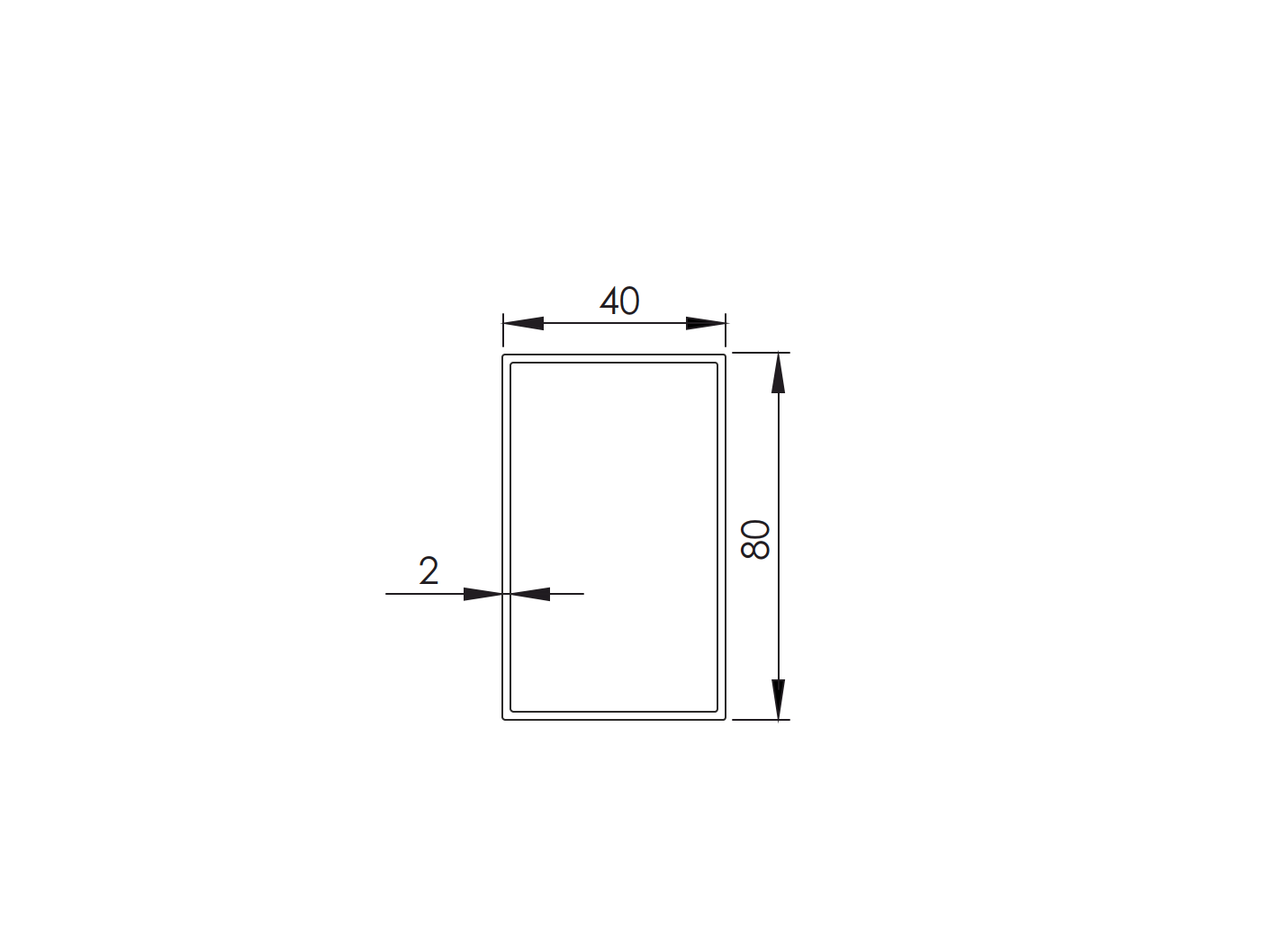 Profil pozinkovaný  JP 80 x 40 x 2mm - 6000