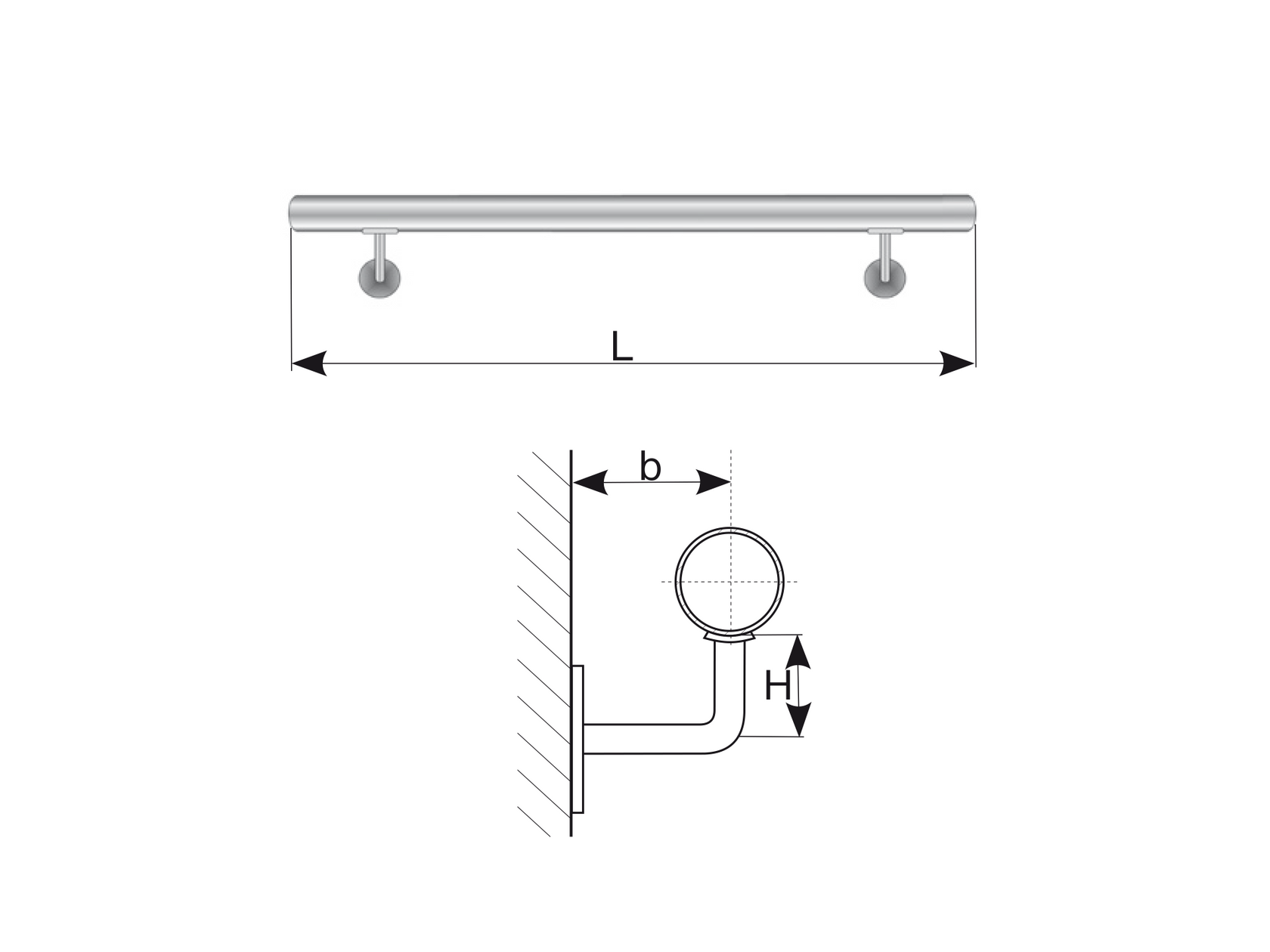 Madlo AISI304, D42,4/L3000mm lesk