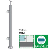 Stĺpik, vrchné kotvenie - ľavý AISI304, D42,4x2/2x