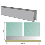 Celosklenené zábradlie v AL profile, 2500x1000mm