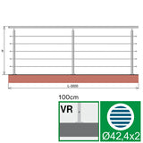 Nerezové zábradlie, AISI304, 3000x1000mm