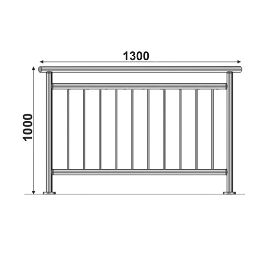 Zábradlie vertikal, VK- rovné AISI304, D42,4/d12ve