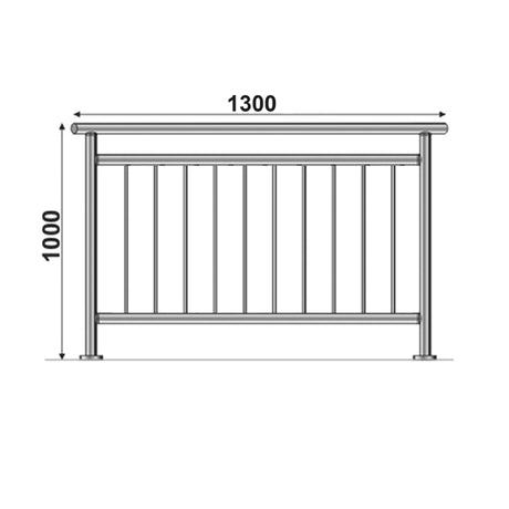 Zábradlie vertikal, VK- rovné AISI304, D42,4/d12ve