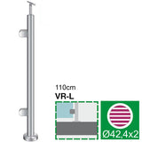 Stĺpik, VK-rovné AISI316, D42,4/2xmodel22/H1100mm-
