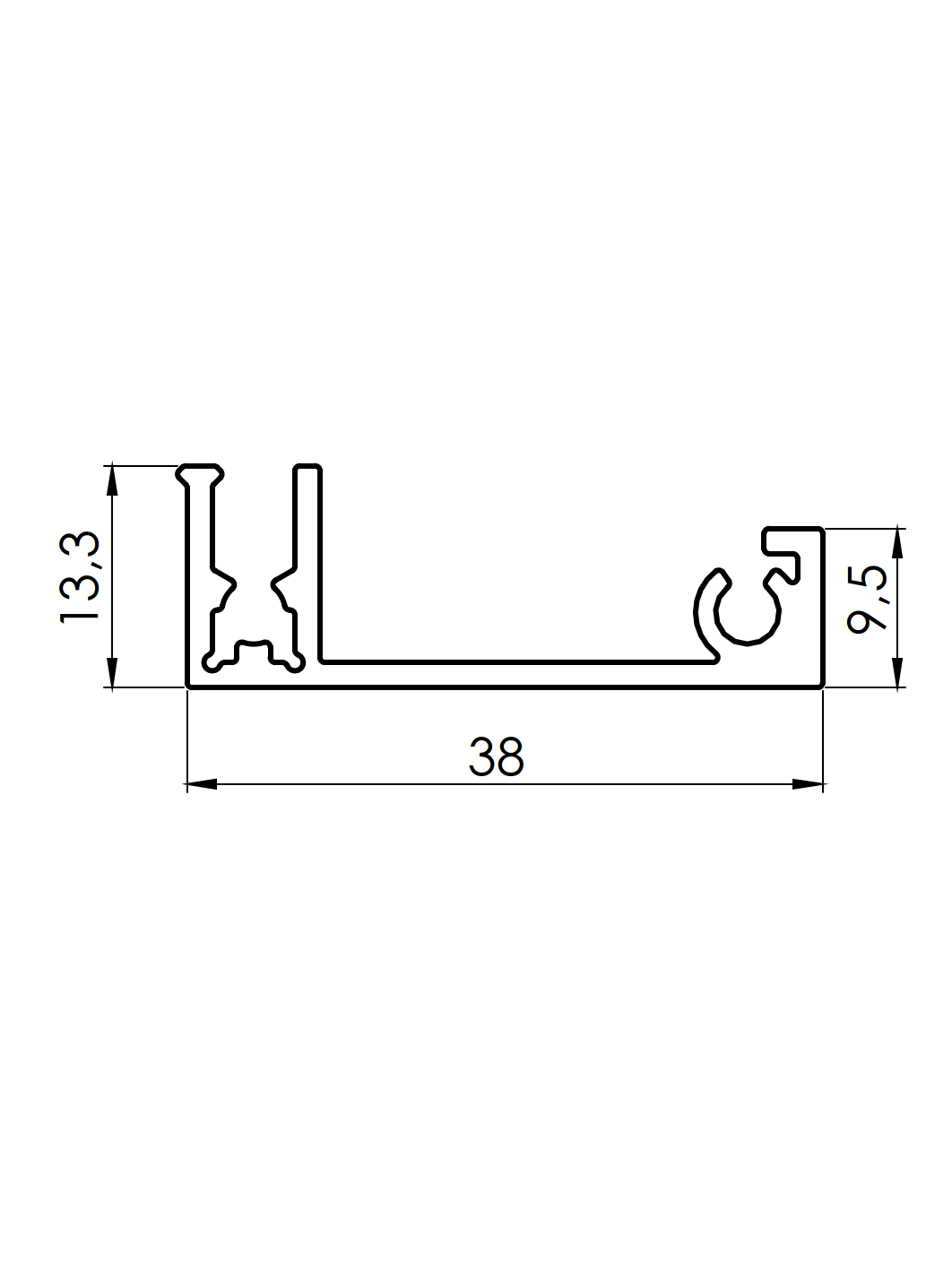 Hliníkový plotový adaptér pre výplne - 1700mm krycia lišta