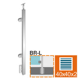 Stĺpik, bočné kotvenie - ľavý AISI304, 40x40x2/2xm