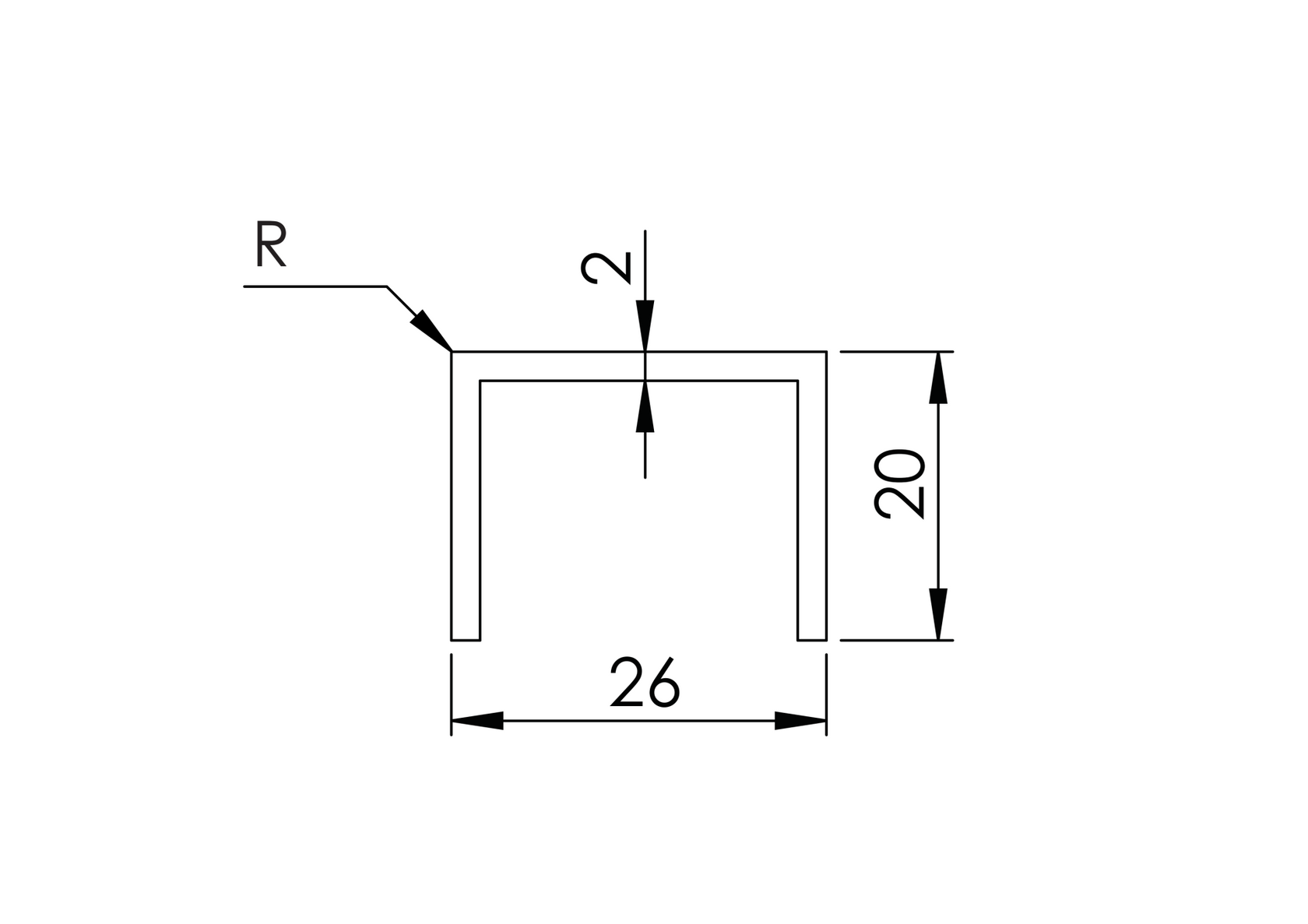 Madlo držiak skla AL-elox