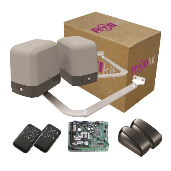 Rollkit kĺbový pohon pre dvojkrídlovú bránu, sada s fotobunkami