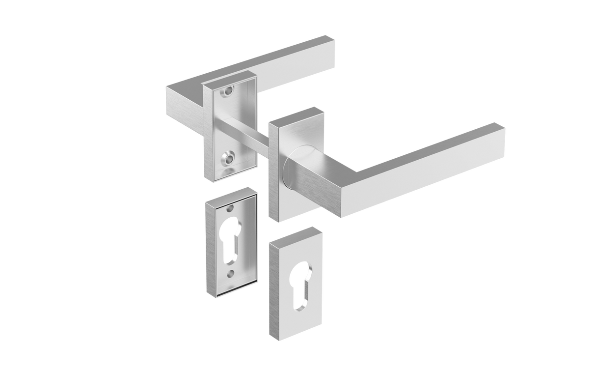 Kľučka so štítkom - pár, AISI 304, K320