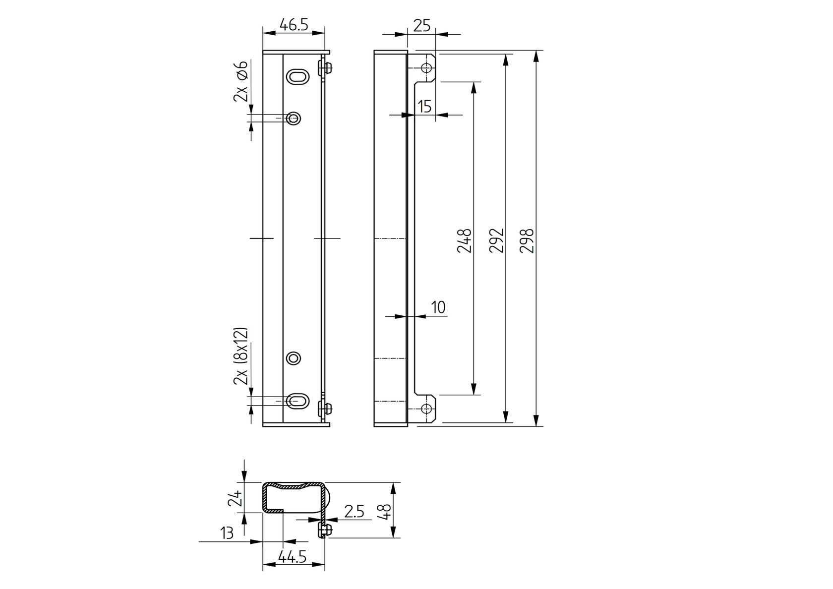 Doraz bránky univerzálny 45x45