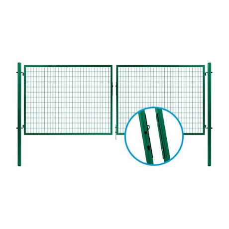 Gate 2pcs. SOLID ZnPVC 3542x1450mm, green