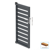 Hliníková jednokrídlová brána 1,025x1,50m s výplňou 20x100 R7016 - set