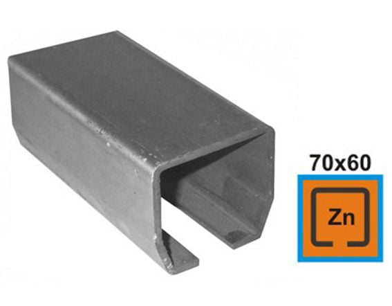 Profil vodiaci spodný Zn, 70x60x3,5mm, L3m