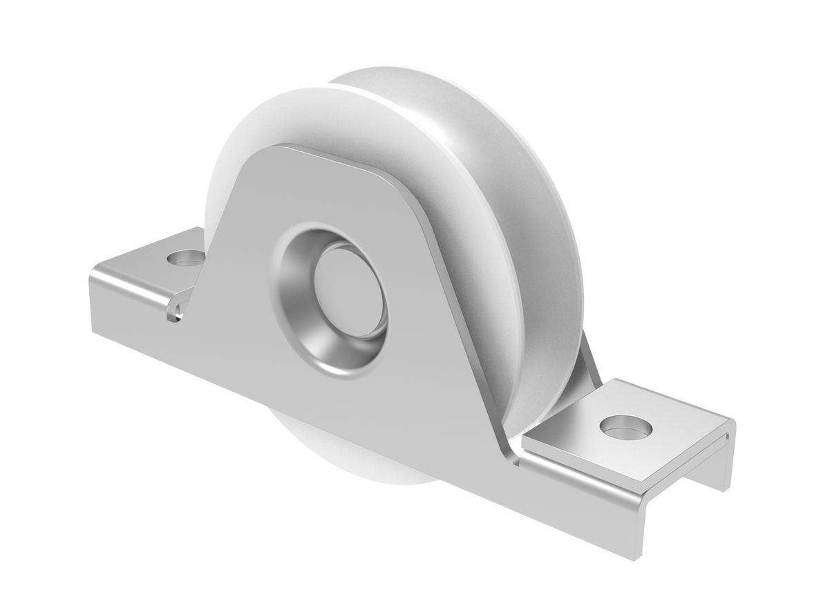 Pojazdové koliesko nylonové - komplet - V, INOX, D80mm