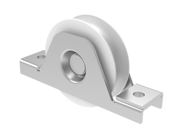 Pojazdové koliesko nylonové - komplet - U, INOX, D80mm