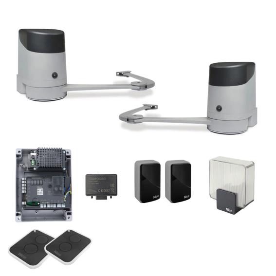 Nice kĺbový pohon pre dvojkrídlovú bránu, sada s fotobunkami