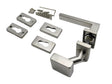 Door handle with plate, pair AISI 304, K320, L135m