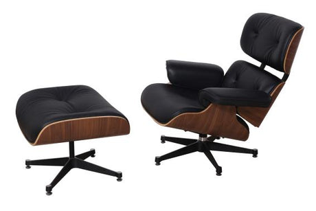 Kožené kreslo Charles & Ray Eames replika orech