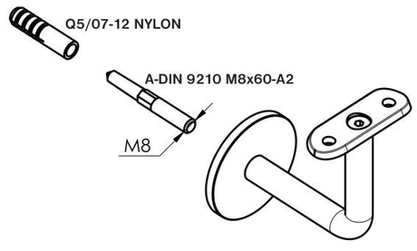 Madlo AISI304, D42,4/L1500mm lesk