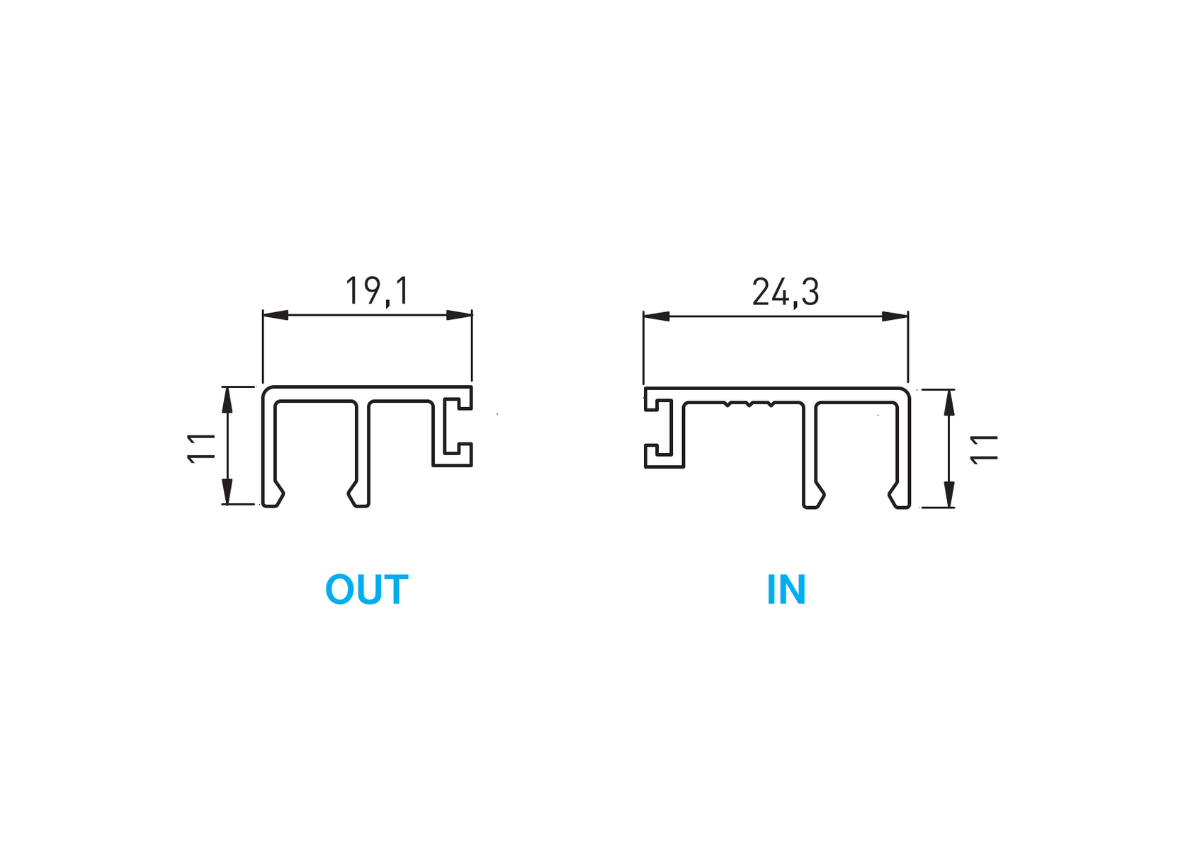 Krycia lišta horná vnútorná pre profil AL/NX50-SEG