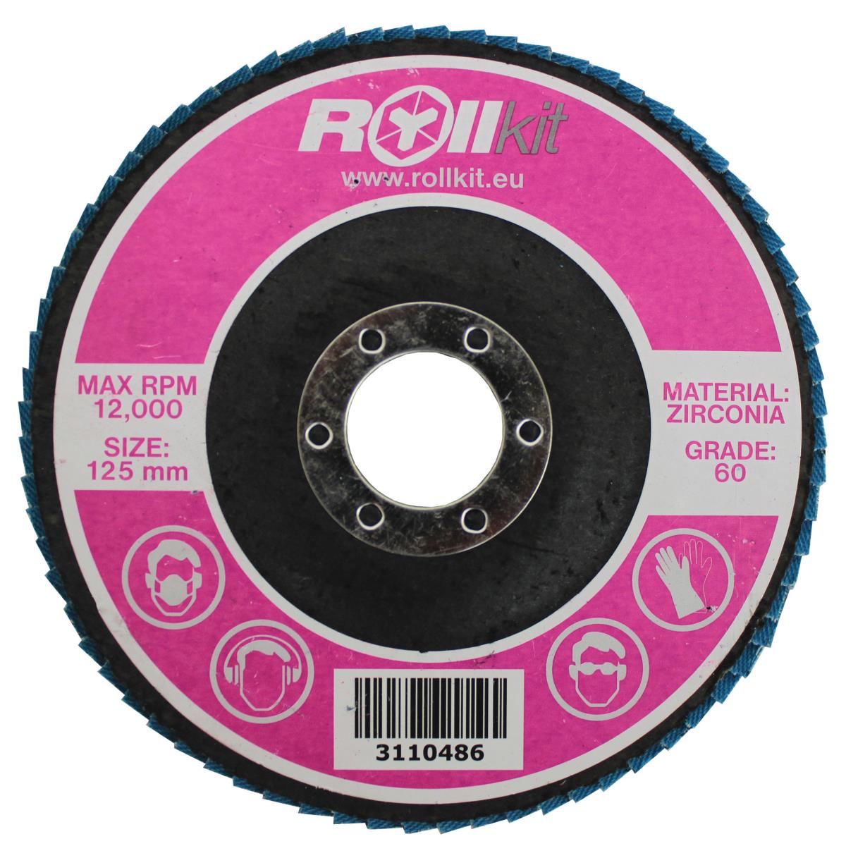 Lamellás csiszolókorong rozsdamentes acélhoz, D125 d22,2, t7,25 mm, P60