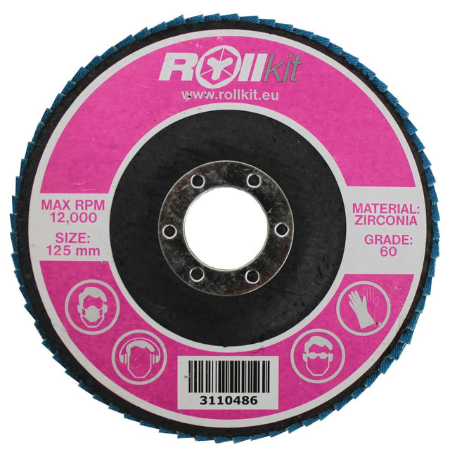 Lamellás csiszolókorong rozsdamentes acélhoz, D125 d22,2, t7,25 mm, P60