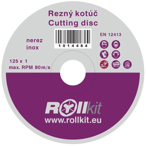 Rezný kotúč na nerez, D125, d22,2 , t1mm