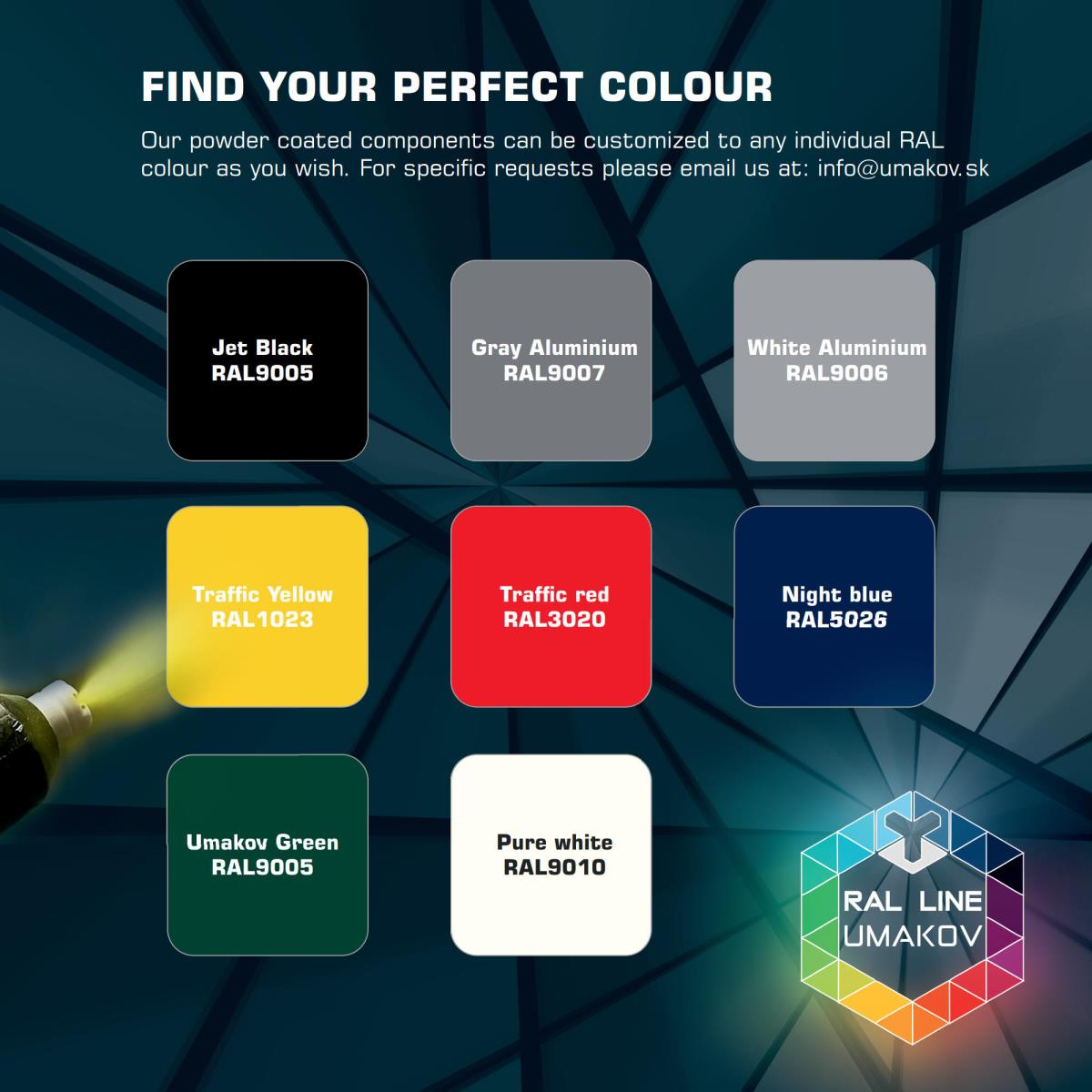 Práškový nástrek komponentov