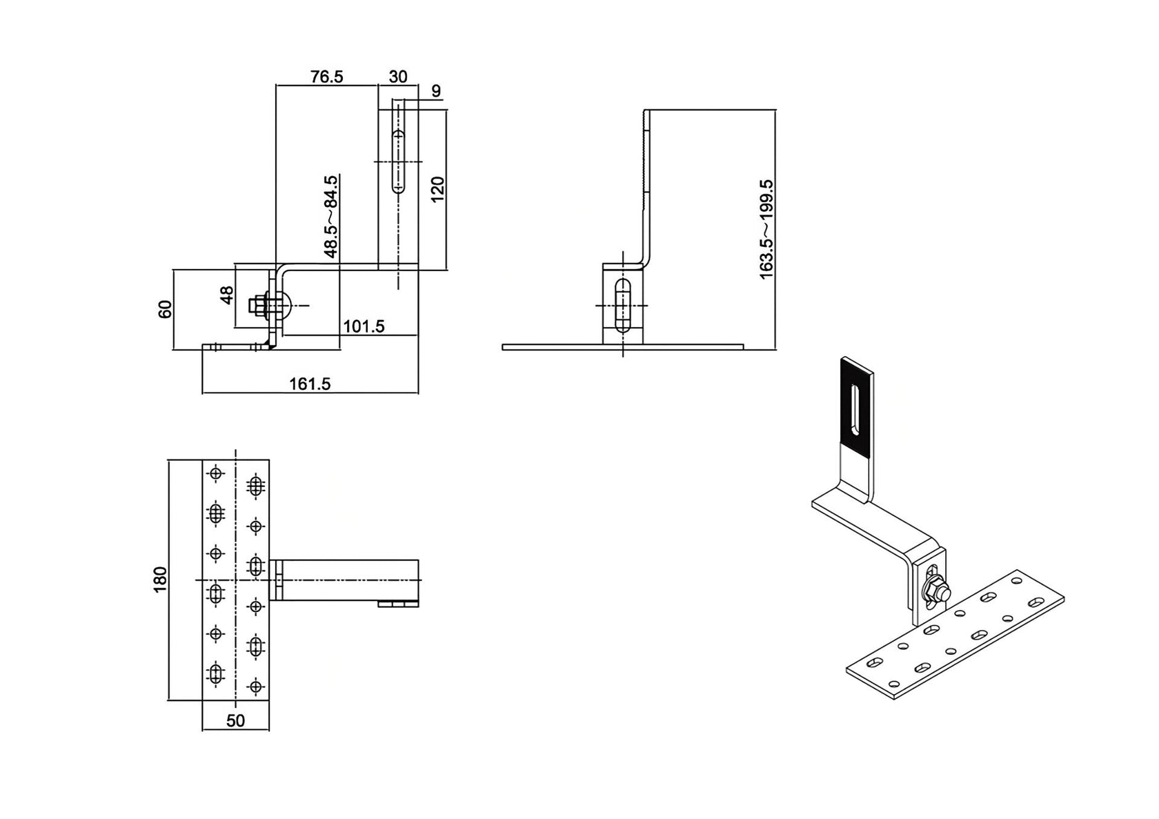 Strešný hák 90°-set škridla keramika/betón