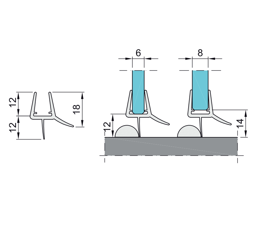 Tesniaca lišta na dvere black