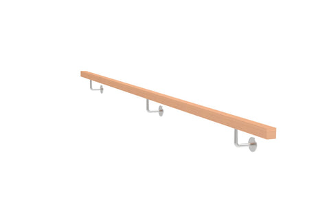 Drevené madlo BUK - CINK a nerezové držiaky JP40x40mm/L3000mm