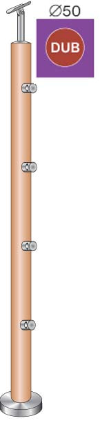 Stĺpik DUB (OAK) D50mm, 4xd12mm, v=90 cm, VK-Schod