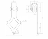 Kovanie pre posuvné dvere mini - "Rhombus"