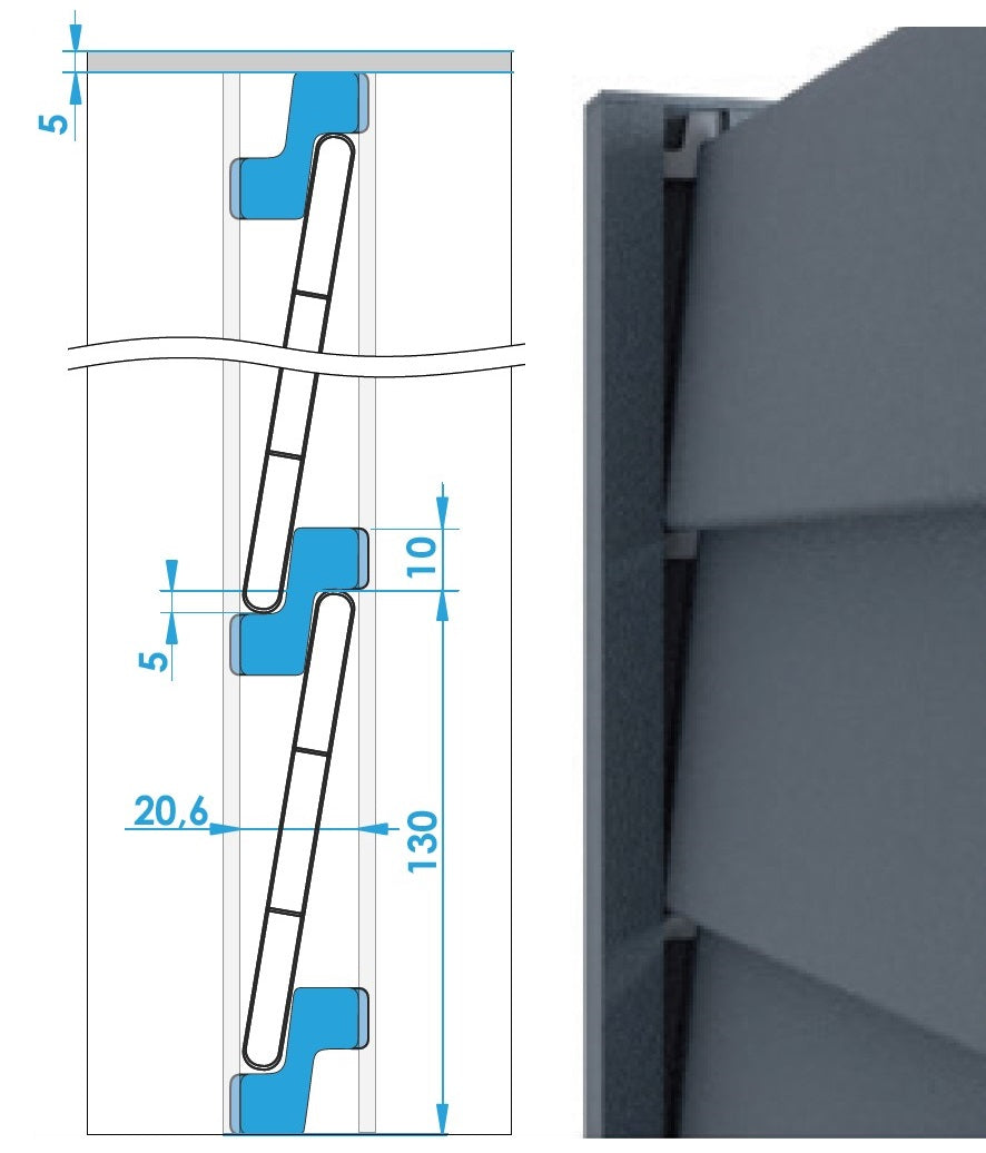Hliníková plotová lamela 8x120x1800mm